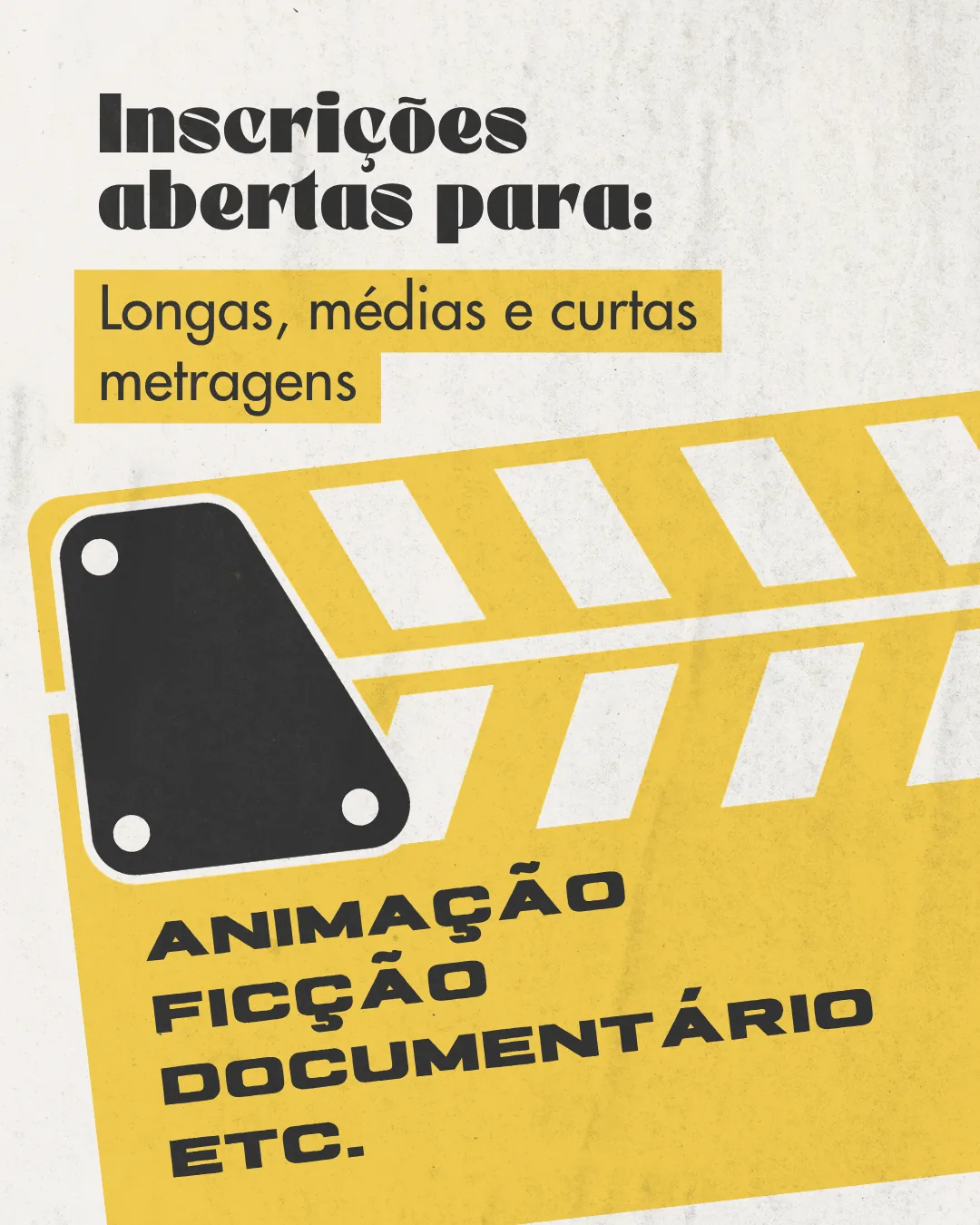 Cartaz oficial com os formatos aceitos na Mostra de Cinema